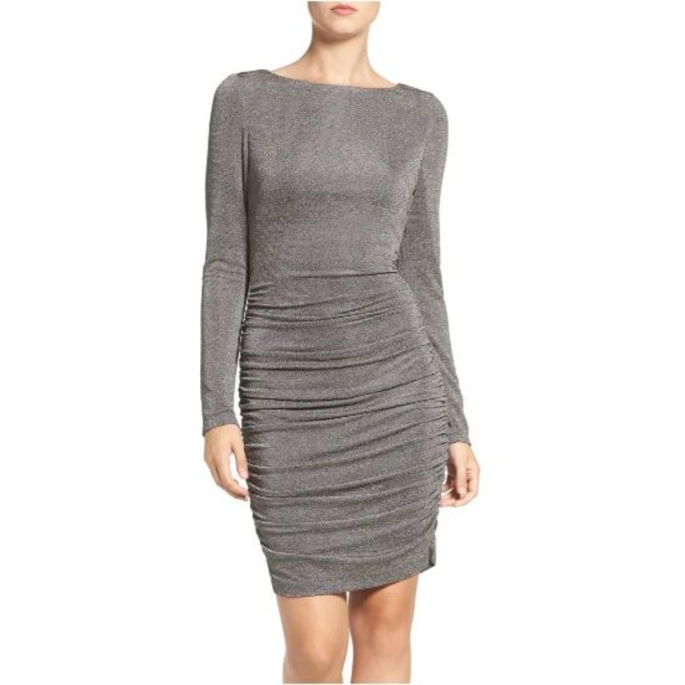 Vince Camuto ruched metallic knit bodycon dress NWT, 4